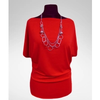 Bluzka Shade z krótkim rękawem typu kimono - czerwona